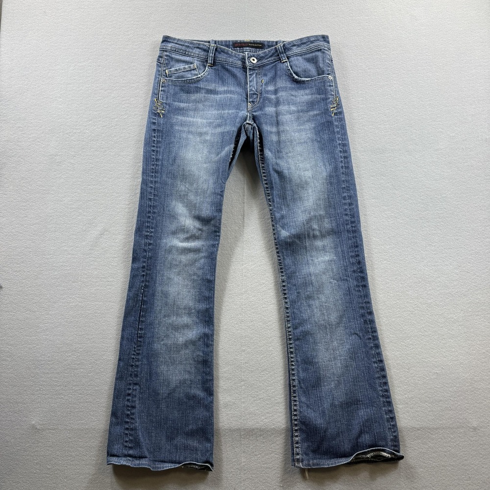 Buffalo‎ David Bitton Jeans Womens 30 Blue Wash Bootcut Stretch Distressed 32x29